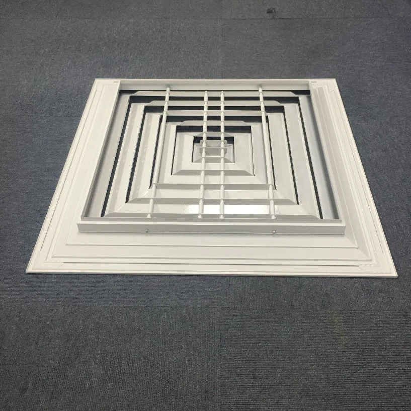 HVAC Drop Ceiling Louver Square 4 Way Air Diffuser