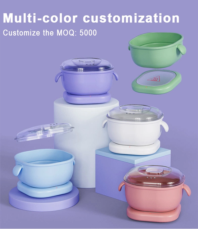 Customized Logo 400ml Foldable Wax Warmer Silicone Pot for Hair Removal