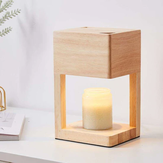 Lâmpada aquecedora de vela elétrica de madeira com design exclusivo