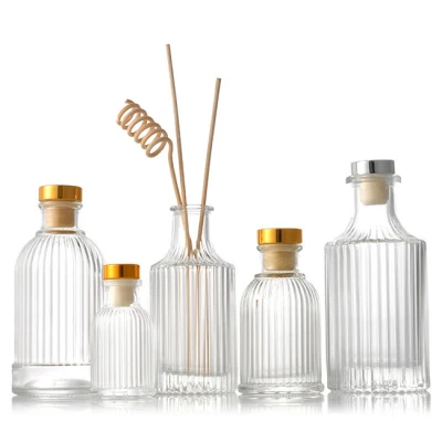 Frasco de aromaterapia de vidro redondo personalizado vazio 50ml 100ml 150ml 200ml frasco preto reed difusor frasco de vidro frasco de difusão de perfume
