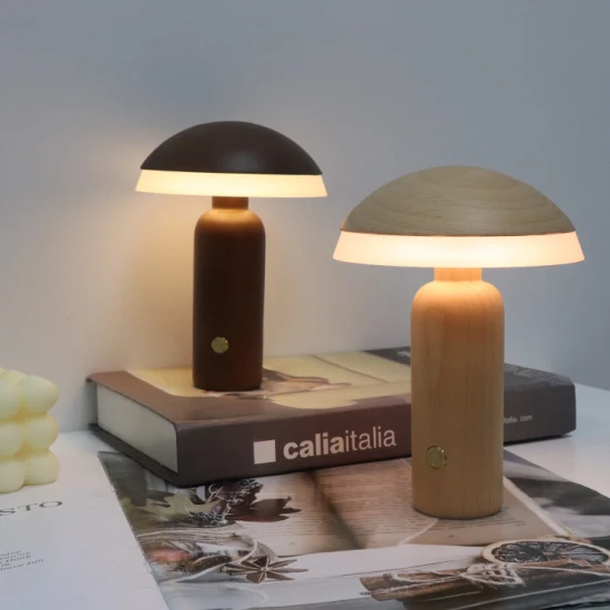 2022 lâmpada de presente de natal branco quente interruptor dimmer decoração de madeira luz noturna led lâmpada infantil com bateria recarregável
