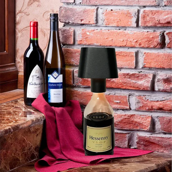 Candeeiro de mesa ao ar livre operado por garrafa de vinho para restaurante Decoração de casa